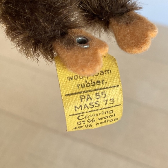 3 Vintage 1970s Steiff Mohair Teddybar & Jocko Monkey Original Tags & Buttons - Picture 8 of 10